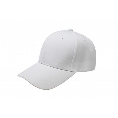 Balec Plain Baseball Cap Hat Adjustable Back (White) Image 1