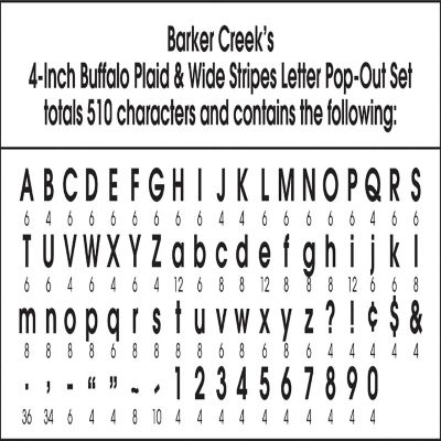 Barker Creek Buffalo Plaid & Wide Stripes 4-inch Letter Pop-Outs, 510/Set Image 3