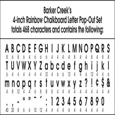 Barker Creek Rainbow Chalk 4-inch Letter Pop-Outs, 468/Set Image 3