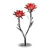 Beautiful Red Flowers Candleholder 9X4.75X14.5" Image 1