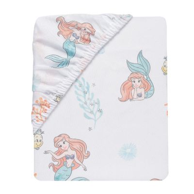 Bedtime Originals Disney Baby The Little Mermaid White Fitted Crib Sheet - Ariel Image 2