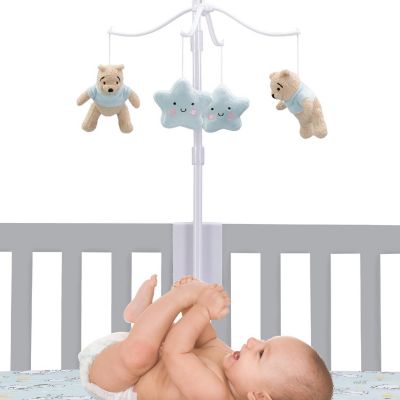 Bedtime Originals Starlight Pooh Musical Baby Crib Mobile - Blue, Animals Image 1