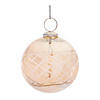 Beige Etched Glass Ball Ornament (Set Of 6) 3"D Image 1