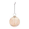 Beige Etched Glass Ball Ornament (Set Of 6) 3"D Image 1