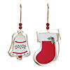 Bell And Stocking Cookie Cutter Ornament (Set Of 12) 4.25"H, 4.5"H Clay Dough/Metal Image 1