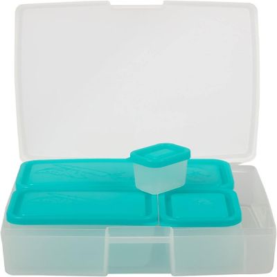 Bentology Lunch Bag and Box Set for Girls, 9 Pieces Total - Kids Insulated Lunchbox Tote, Bento Box, 5 Containers and Ice Pack - Turquoise Image 2