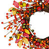 Berries and Apples Foliage Twig Artificial Thanksgiving Wreath - 18-Inch  Unlit Image 2