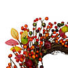 Berries and Apples Foliage Twig Artificial Thanksgiving Wreath - 18-Inch  Unlit Image 3