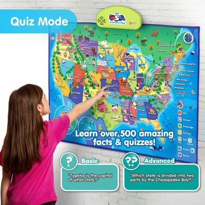 BEST LEARNING i-Poster My USA Interactive Map - Educational Smart Talking US Poster Toy for Kids Boy or Girl Ages 5 to 12 Years Image 1