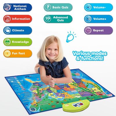 BEST LEARNING i-Poster My USA Interactive Map - Educational Smart Talking US Poster Toy for Kids Boy or Girl Ages 5 to 12 Years Image 2