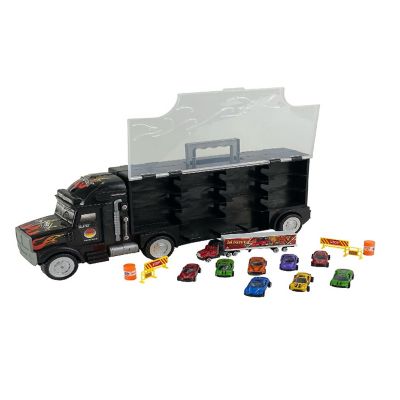 Big Daddy Extra Large Tractor Trailer Car Collection Case Carrier Truck - 8 Cars 1 Small Tractor Trailer & 6 Accessories Image 3