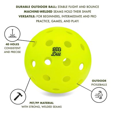 Big Dill Pickleball Co. Relish Outdoor Pickleball Balls (Pack of 4) Image 2