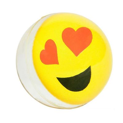 Big Mo's Toys 12 Pack 1.80" Emoji Smile Face Emoticon Double Sided Translucent Super Hi Bounce Balls - Fun Gift Party Image 1