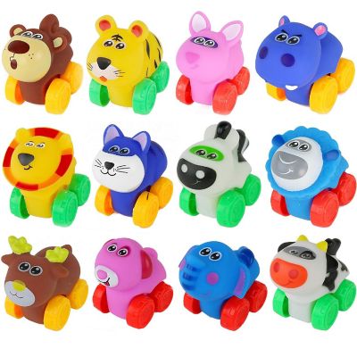 Big Mo's Toys Animal Cars - Soft Rubber Animal Cars - Pack of 12 Image 1