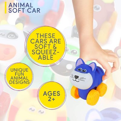 Big Mo's Toys Animal Cars - Soft Rubber Animal Cars - Pack of 12 Image 2