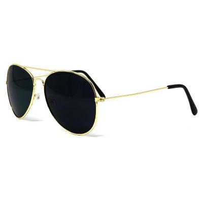 Big Mo's Toys Gold Dark Aviator Sunglasses Costume Accessory Image 1