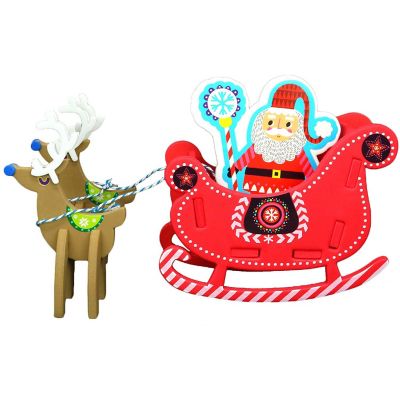 Big Mo's Toys Holiday Crafts - Christmas Foam Arts N Craft Santa Riding a Sleigh Image 1