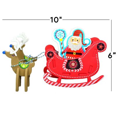 Big Mo's Toys Holiday Crafts - Christmas Foam Arts N Craft Santa Riding a Sleigh Image 2