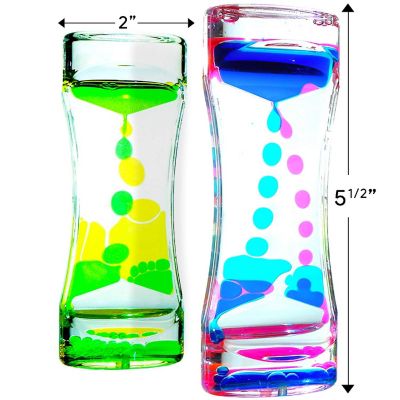 Big Mo's Toys Liquid Motion Bubble Timer - Rectangular Sensory Relaxation Water Toy - Assorted Colors, 1 Piece Image 1