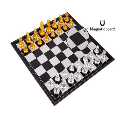 Big Mo's Toys Magnetic Travel Chess Set with Board That Becomes A Storage Compartment Image 2