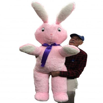 Big Plush Giant Stuffed Pink Bunny 60 Inches Soft 5 Ft Rabbit Made in USA Image 1
