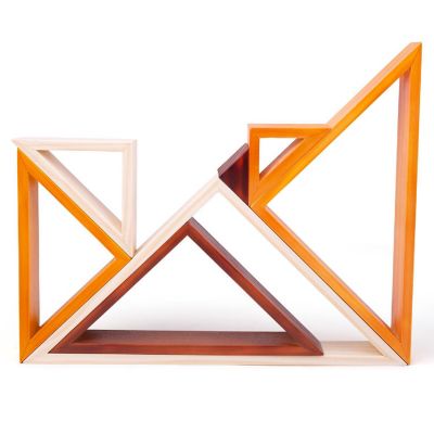 Bigjigs Toys, Natural Wooden Stacking Triangles Image 1