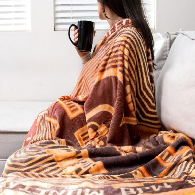 Bitcoin Cryptocurrency Round Fleece Throw Blanket  60 Inches Image 3