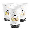 Black & Gold Congrats Graduation Disposable Paper Cups - 25 Ct. Image 1