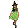 Black and Green Witch Girl Child Halloween Costume - Small Image 1