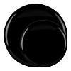 Black Flat Round Disposable Plastic Dinnerware Value Set (40 Dinner Plates + 40 Salad Plates) Image 1