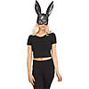 Black Glitter Bunny Mask Image 2