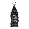 Black Metal Moroccan Style Hanging Temple Tower Candle Lantern 13" Tall Image 1