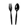 Black Plastic Fork & Spoon Cutlery Set - 16 Ct. Image 1