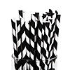 Black Striped Paper Straws - 24 Pc. Image 1