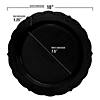 Black Vintage Rim Round Disposable Plastic Dinnerware Value Set (40 Dinner Plates + 40 Salad Plates) Image 2