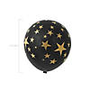 Black with Gold Stars 11" Latex Balloons - 24 Pc. Image 1