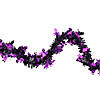 Black with Purple Bats Halloween Tinsel Garland - 50 feet  Unlit Image 1