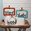 Blessed, Thankful, Grateful Pumpkin Tabletop Signs - 3 Pc. Image 1