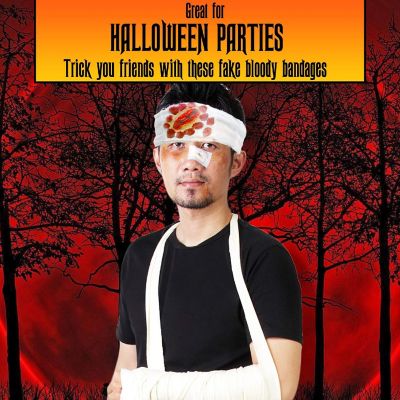 Bloody Wound Gauze Bandage - Halloween Blood Costume Bandages 1 Piece Assorted Styles Image 2