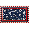 Blue and Red Americana Stars and Striped Border Coir Outdoor Doormat 18" x 30" Image 1