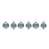 Blue Beaded Irredescent Ornament (Set Of 6) 4.75"H, 5.5"H Glass Image 2