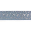 Blue Foliage 4" X 10 Yds. Ribbon Wired Polyester Image 1