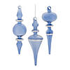 Blue Glass Finial Drop Ornament (Set Of 12) 6"H Glass Image 1