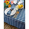 Blue Ikat Outdoor Tablecloth With Zipper 60X84 Image 3