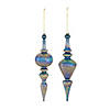 Blue Irredescent Drop Ornament (Set Of 6) 12.25"H Glass Image 1