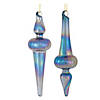 Blue Irredescent Glass Finial Ornament (Set Of 12) 6"H Glass Image 1