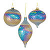 Blue Irredescent Glass Swirl Ornament (Set Of 6) 4.75"H, 4.75"H, 7"H Image 1