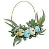 Blue Pumpkins and Foliage Fall Harvest Artificial Half Wreath  20-Inch Image 1