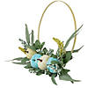 Blue Pumpkins and Foliage Fall Harvest Artificial Half Wreath  20-Inch Image 3