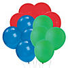 Blue, Red & Green 11" Latex Balloon Bouquet Kit- 49 Pc. Image 1